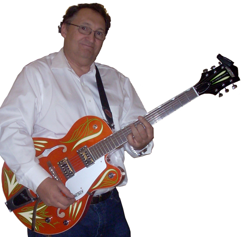 Roger Chartier playing his Gretsch guitar