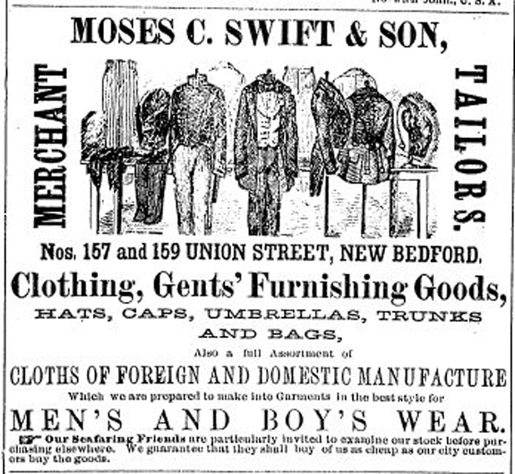 M C Swift ad from the "Shipping List" publication 1887 - New BEdford, Ma. - www.WhalingCity.net