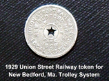 1929 New Bedford Union Street Railway Token - www.WhalingCity.net