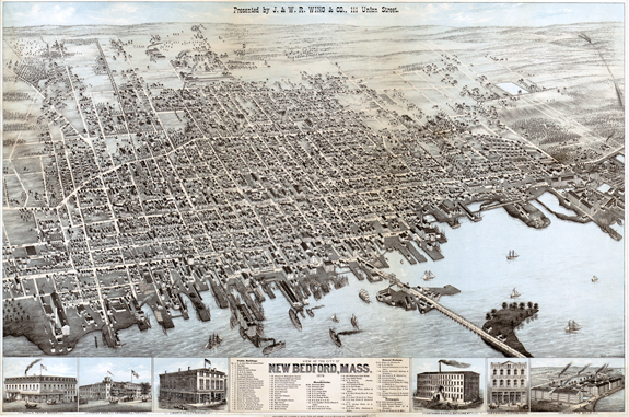 1875 Map of New BEdford, Massachusetts - www.WhalingCity.net